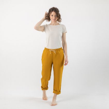 Cleanwear damske kalhoty zlute 1